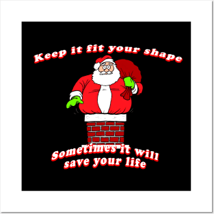 Funny fat santa claus Posters and Art